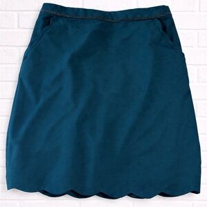 Skies Are Blue Teal Scalloped Skirt